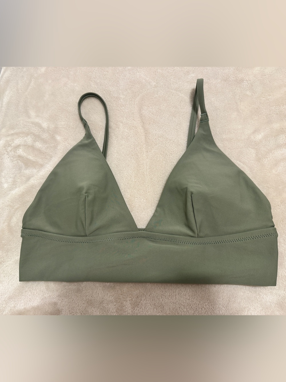 Aerie Olive Green Triangle Bikini Top Size Small NWT **